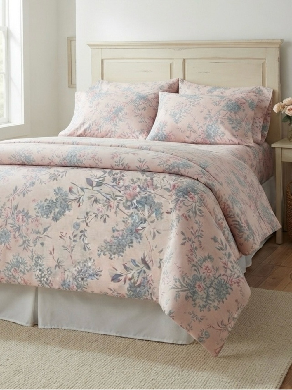 NWT❤️Rachel Ashwell The Farmhouse Shabby Chic Cotton King Sheet Set